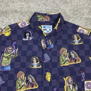 RSVLTS SNL More Cowbell KUNUFLEX Mens Medium Purple Button Down Shirt SNL-MCB-SS